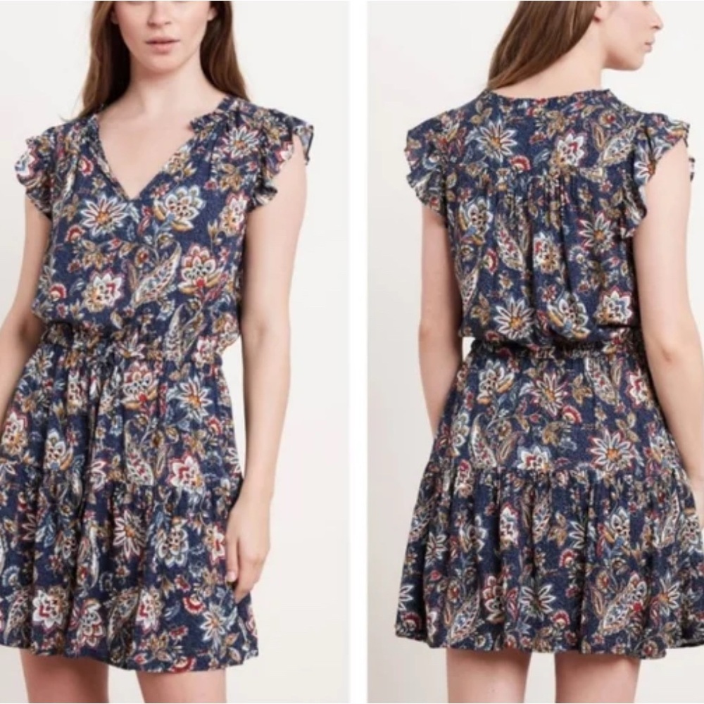 Velvet by Graham & Spencer Floral Mini Dress - Blue and Red